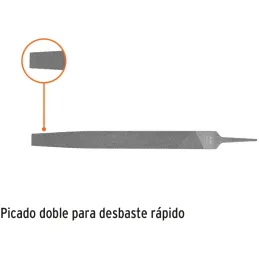 Limas Plana Bastardas 14", Ancho 1 3/8" Espesor 5/16", Sin Mango, para acabados de metales, LPB-14 15148 Truper Truper-Limas Pla