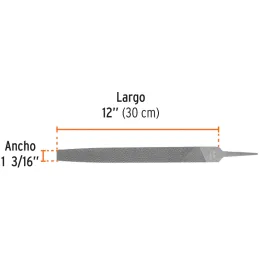 Limas Plana Bastardas 12", Ancho 1 3/16" Espesor 5/16", Sin Mango, para acabados de metales, LPB-12 15146 Truper Truper-Limas Pl