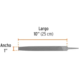 Limas Plana Bastardas 10", Ancho 1" Espesor 5/16", Sin Mango, para acabados de metales, LPB-10 15144 Truper Truper-Limas Plana B