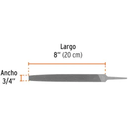 Limas Plana Bastardas 8", Ancho 3/4" Espesor 1/4", Sin Mango, para acabados de metales, LPB-8 15142 Truper Truper-Limas Plana Ba