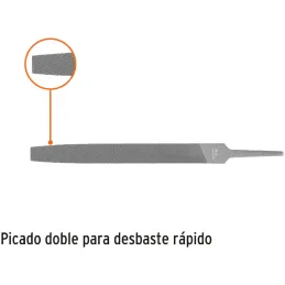 Limas Plana Bastardas 6", Ancho 5/8" Espesor 3/16", Sin Mango, para acabados de metales, LPB-6 15140 Truper Truper-Limas Plana B