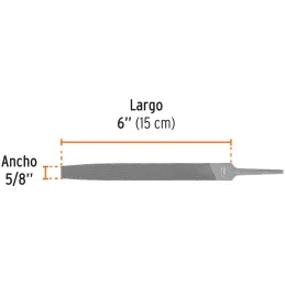 Limas Plana Bastardas 6", Ancho 5/8" Espesor 3/16", Sin Mango, para acabados de metales, LPB-6 15140 Truper Truper-Limas Plana B
