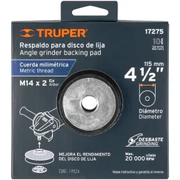 Respaldo para Disco de Lijas 4-1/2" Rosca mm Cuerda M14x2, RES-DILI-4-1/2M 17275 Truper Truper-Respaldo para Disco de Lijas 4 1/
