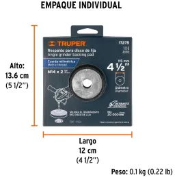 Respaldo para Disco de Lijas 4-1/2" Rosca mm Cuerda M14x2, RES-DILI-4-1/2M 17275 Truper Truper-Respaldo para Disco de Lijas 4 1/