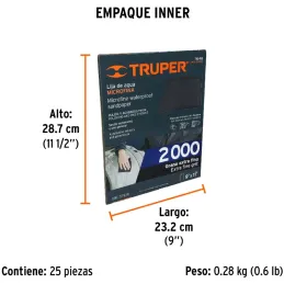Lijas de Agua G2000 x25u 230x280mm CarburoSilicio Truper 11648 Truper-Lijas de Agua G2000 x25u 230x280mm CarburoSilicio Truper 1
