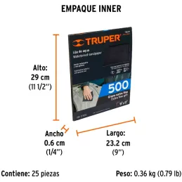 Lijas de Agua G500 x25u 230x280mm CarburoSilicio Truper 11629 Truper-Lijas de Agua G500 x25u 230x280mm CarburoSilicio Truper 116