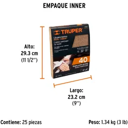 Lijas para Madera G40 x25u 230x280mm OAluminio Truper 11607 Truper-Lijas para Madera G40 x25u 230x280mm OAluminio Truper 11607 P