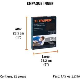 Lijas para Metal G50 x25u 230x280mm Oaluminio Truper 11601 Truper-Lijas para Metal G50 x25u 230x280mm Oaluminio Truper 11601 Par