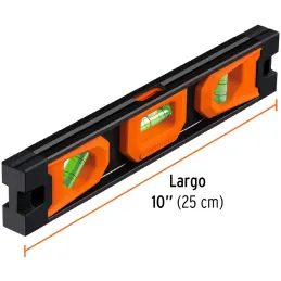 Nivel Torpedo 9" Magnetico, Puntas de Hule, Gotas resistente a la abrasion y al impacto, NTX-9 17054 Truper Truper-Nivel Torpedo