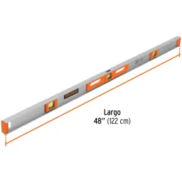 Nivel Profesional 48", Cuerpo de aluminio tipo vigueta, Proteccion ABS, Gotas Intercambiables, NP-48 17040 Truper Truper-Nivel P