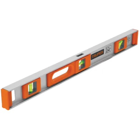 Nivel Profesional 24", Cuerpo de aluminio tipo vigueta, Proteccion ABS, Gotas Intercambiables, NP-24 17036 Truper Truper-Nivel P