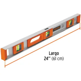 Nivel Profesional 24", Cuerpo de aluminio tipo vigueta, Proteccion ABS, Gotas Intercambiables, NP-24 17036 Truper Truper-Nivel P