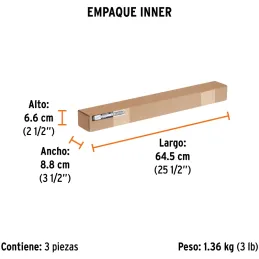 Nivel Profesional 24", Cuerpo de aluminio tipo vigueta, Proteccion ABS, Gotas Intercambiables, NP-24 17036 Truper Truper-Nivel P