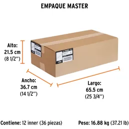 Nivel Profesional 24", Cuerpo de aluminio tipo vigueta, Proteccion ABS, Gotas Intercambiables, NP-24 17036 Truper Truper-Nivel P