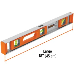 Nivel Profesional 18", Cuerpo de aluminio tipo vigueta, Proteccion ABS, Gotas Intercambiables, NP-18 17034 Truper Truper-Nivel P
