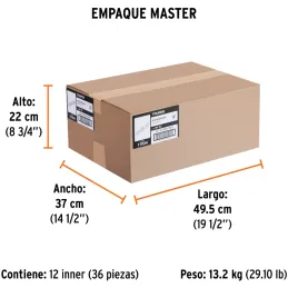 Nivel Profesional 18", Cuerpo de aluminio tipo vigueta, Proteccion ABS, Gotas Intercambiables, NP-18 17034 Truper Truper-Nivel P