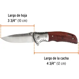 Navaja Abatible Dentada con Seguro 5", en acero inoxidable incluye estuche, NV-5 17023 Truper Truper-Navaja Abatible Dentada con