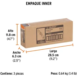 Navaja Abatible Dentada con Seguro 5", en acero inoxidable incluye estuche, NV-5 17023 Truper Truper-Navaja Abatible Dentada con