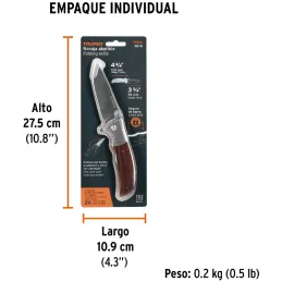 Navaja Abatible Dentada con Seguro 5", en acero inoxidable incluye estuche, NV-5 17023 Truper Truper-Navaja Abatible Dentada con