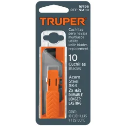 Cuchillas de Repuesto 19mm 10u SK4 Navaja Cutters 17027 16950 22400 100850 101101 Truper 16956 Truper-Cuchillas de Repuesto 19mm