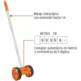 Odometro con freno DobleRueda de 4" ContadoAutomatico ABS Facil Manejo Truper 15830 Truper-Odometro con freno DobleRueda de 4" C
