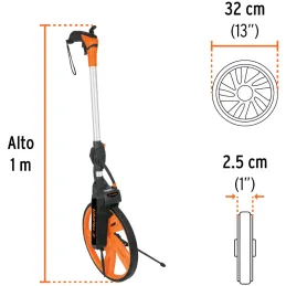 Odometro con freno Rueda de 13" ContadoAutomatico ABS Facil Manejo Truper 15831 Truper-Odometro con freno Rueda de 13" ContadoAu