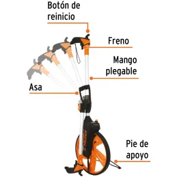 Odometro con freno Rueda de 13" ContadoAutomatico ABS Facil Manejo Truper 15831 Truper-Odometro con freno Rueda de 13" ContadoAu