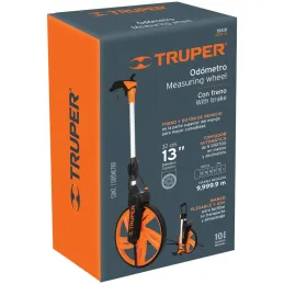 Odometro con freno Rueda de 13" ContadoAutomatico ABS Facil Manejo Truper 15831 Truper-Odometro con freno Rueda de 13" ContadoAu