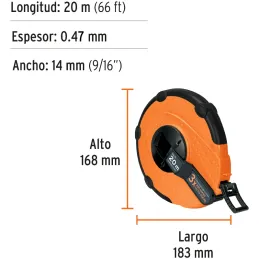 Winchas Fibra de Vidrio 20m CarcasaPlastica TPR Truper 12638 Truper-Winchas Fibra de Vidrio 20m CarcasaPlastica TPR Truper 12638
