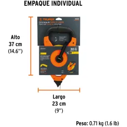 Winchas Fibra de Vidrio 30M Tipo Cruceta Ergonomico Truper 12646 Truper-Winchas Fibra de Vidrio 30M Tipo Cruceta Ergonomico Trup