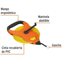Winchas Fibra de Vidrio 100M Tipo Cruceta Ergonomico Truper 12645 Truper-Winchas Fibra de Vidrio 100M Tipo Cruceta Ergonomico Tr