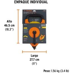 Winchas Fibra de Vidrio 100M Tipo Cruceta Ergonomico Truper 12645 Truper-Winchas Fibra de Vidrio 100M Tipo Cruceta Ergonomico Tr