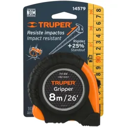 Winchas Flexometro Gripper 8M MedicionAmbosLados TPR ABS Truper 14579 Truper-Winchas Flexometro Gripper 8M MedicionAmbosLados TP