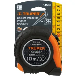 Winchas Flexometro Gripper 10M MedicionAmbosLados TPR ABS Truper 14582 Truper-Winchas Flexometro Gripper 10M MedicionAmbosLados 