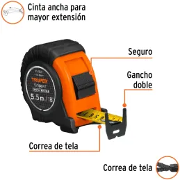 Winchas Flexometro Gripper 5.5M MedicionAmbosLados TPR ABS Truper 14613 Truper-Winchas Flexometro Gripper 5.5M MedicionAmbosLado