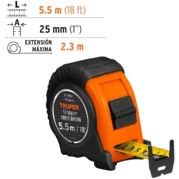 Winchas Flexometro Gripper 5.5M MedicionAmbosLados TPR ABS Truper 14613 Truper-Winchas Flexometro Gripper 5.5M MedicionAmbosLado