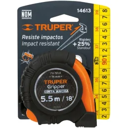 Winchas Flexometro Gripper 5.5M MedicionAmbosLados TPR ABS Truper 14613 Truper-Winchas Flexometro Gripper 5.5M MedicionAmbosLado
