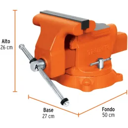 Tornillo de Banco Industrial Ancho de Mordaza 8", Apertura Max 7 7/8" Peso 29kg, TA-8 18595 Truper Truper-Tornillo de Banco Indu