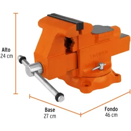 Tornillo de Banco Industrial Ancho de Mordaza 6", Apertura Max 6 7/8" Peso 24.2kg, TA-6 18594 Truper Truper-Tornillo de Banco In