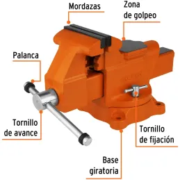 Tornillo de Banco Industrial Ancho de Mordaza 5", Apertura Max 5 1/2" Peso 15.8kg, TA-5 18593 Truper Truper-Tornillo de Banco In