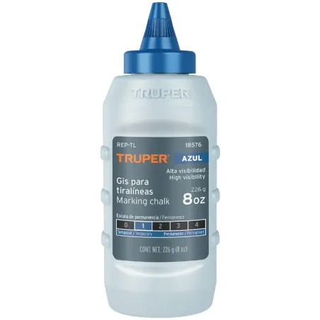 Gis azul de repuesto para tiralinea alta visibilidad 8oz, REP-TL 18576 Truper Truper-Gis azul de repuesto para tiralinea alta vi