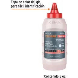 Gis rojo de repuesto para tiralinea alta visibilidad 8oz, REP-TL-R 18578 Truper Truper-Gis rojo de repuesto para tiralinea alta 