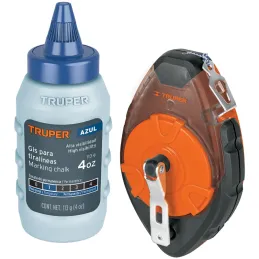 Tiralinea Plastico 30m, con repuesto, bobinado rapido, Incluye Bote de Gis, TL-100 18575 Truper Truper-Tiralinea Plastico 30m, c