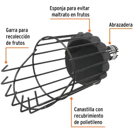 Recolector de Fruta, Garras para corte de fruto con gran facilidad y sin maltrato, FRUT 14338 Truper Truper-Recolector de Fruta,