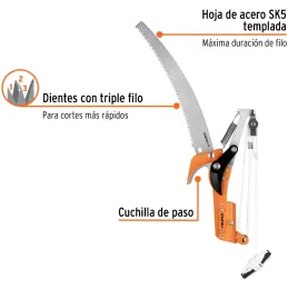 Tijera sin mango Telescopico, Hoja de Acero SK5 14" Templada, Cuchilla de Paso 1 1/4", TR-82 18401 Truper Truper-Tijera sin mang
