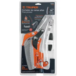 Tijera sin mango Telescopico, Hoja de Acero SK5 14" Templada, Cuchilla de Paso 1 1/4", TR-82 18401 Truper Truper-Tijera sin mang