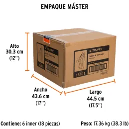 Tijera sin mango Telescopico, Hoja de Acero SK5 14" Templada, Cuchilla de Paso 1 1/4", TR-82 18401 Truper Truper-Tijera sin mang