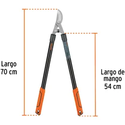 Tijera de Poda Americano, Mangos de Madera 70cm, Capacidad de corte 1 3/4", con Grip, T-122E 18381 Truper Truper-Tijera de Poda 