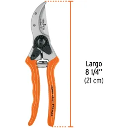 Tijera de Poda Profesional 8", de aluminio forjado, cuchilla acero SK5, Ligero y Resistente, T-45X 18469 Truper Truper-Tijera de