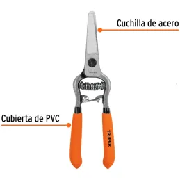 Tijera de Poda Forjada tipo mini 6", cuchillas delgada, acero al medio carbono, Corte 5/16, T-20 18456 Truper Truper-Tijera de P